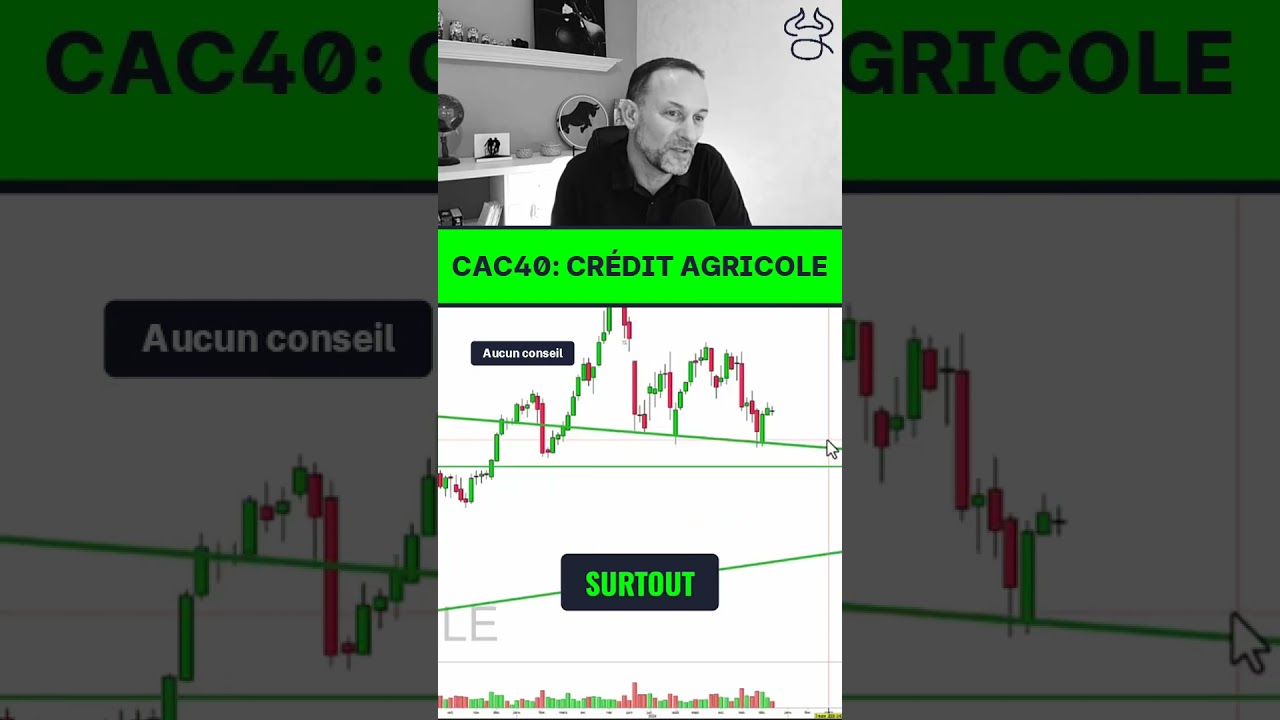 BOURSE 2025: CRÉDIT AGRICOLE Opportunité d'investir? En 1min chrono #cac40 #trading #pea #action
