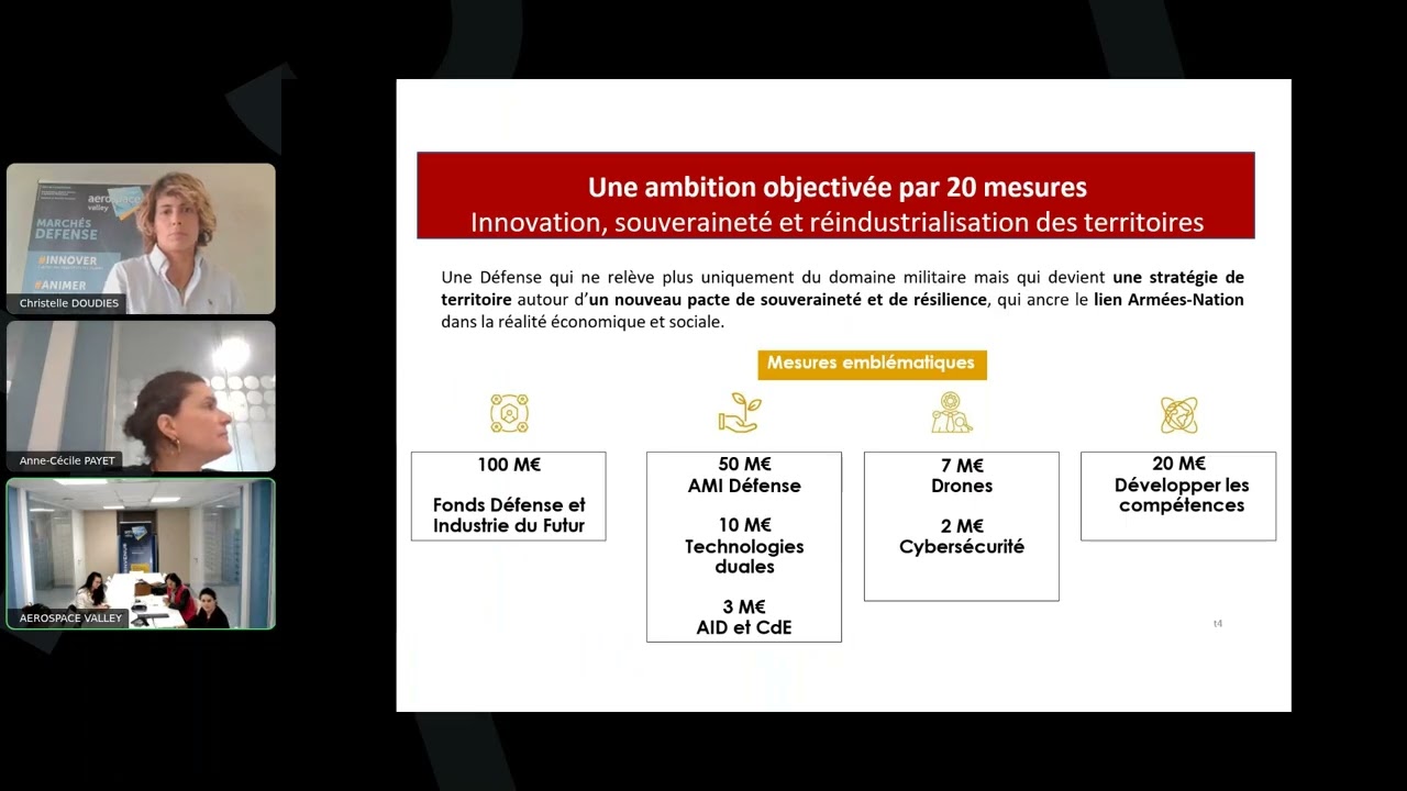 Webinaire ' AMI   Défense, Innovation, Souveraineté et Réindustrialisation des territoires '