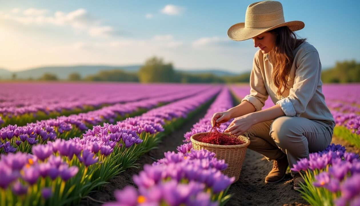 découvrez le début de la récolte du précieux safran chez sophie pardé, une aventure parfumée alliant tradition et passion au cœur de la nature.