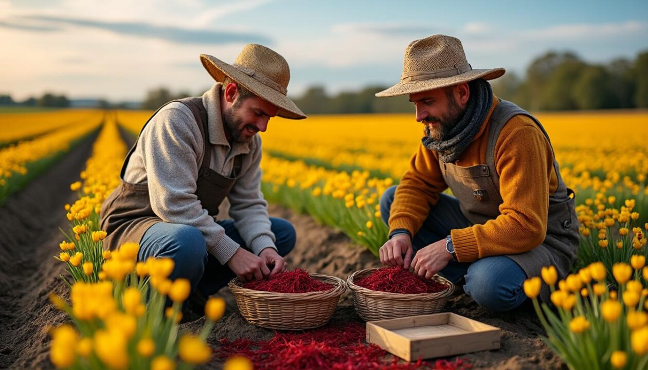 découvrez la récolte de safran à cromay lors de l'événement bienvenue à la ferme à baraize. plongez dans une expérience authentique et savoureuse au cœur de la tradition agricole locale.