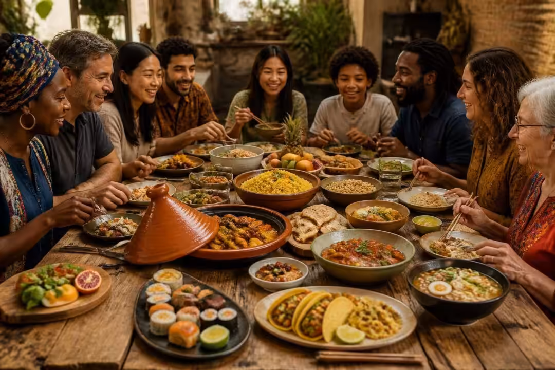 découvrez comment nos repas, qu'ils soient partagés à table ou autour d’un simple bol, reflètent notre identité culturelle et personnelle à travers le goût du monde.